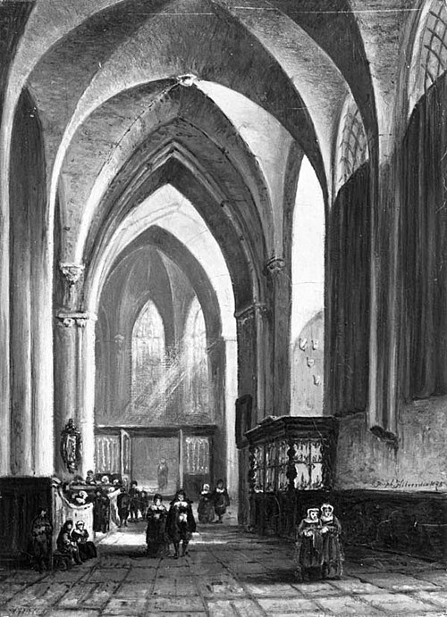 Interieur van de Sint Jacobskerk te Utrecht, 1878, Jacobus Johannes Josephus Hilverdink