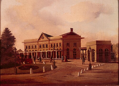 Het Station van de Rijnspoorweg te Urecht, 1860, Johan Godfried van Ginkel