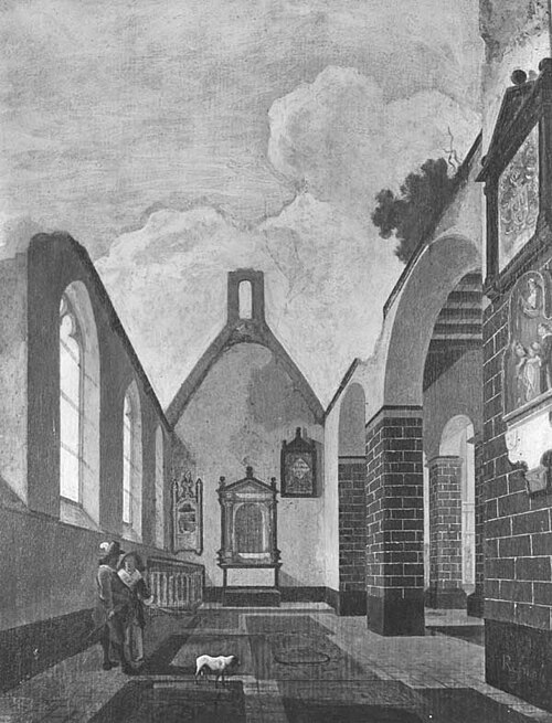 De Sint Antoniuskapel in de Sint Janskerk te Utrecht tijdens de afbraak, 1681, Dominicus Ambrosius Rosemale
