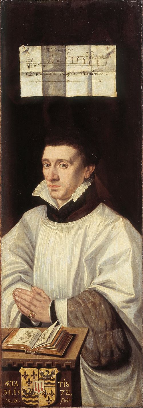 Portrait of a priest (inside part of the right section of a triptych), 1572, Monogrammist N.D.