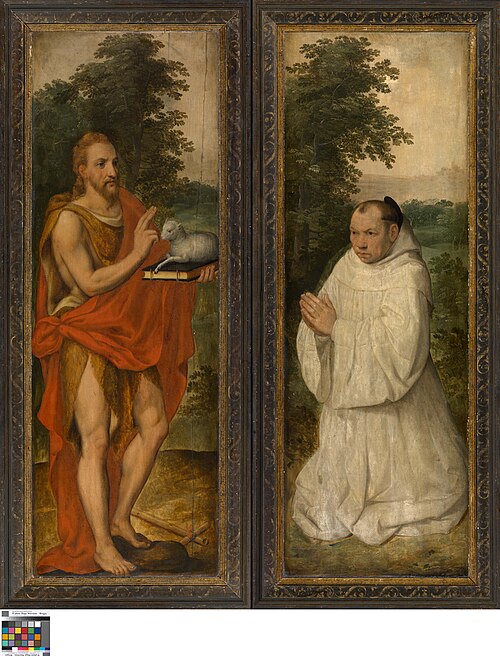 Saint Jean-Baptiste (revers gauche), donateur (revers droit), vanité (envers), , Lucas D'Heere