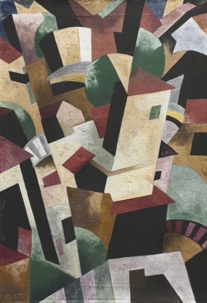 Landscape with Houses and Trees, 1914, Alexandra Exter