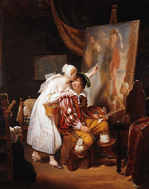 Van Dyck peignant son premier tableau, 1819, Jean-Louis Ducis