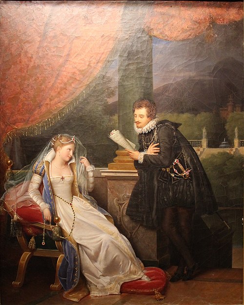 Le Tasse lisant des vers à Eléonore d'Este, 1812, Jean-Louis Ducis