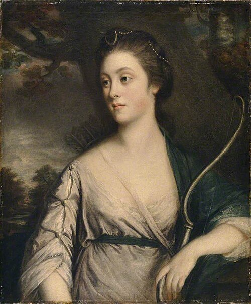 Miss Elizabeth Phelips, Dressed as Diana, 1770, Thomas Beach