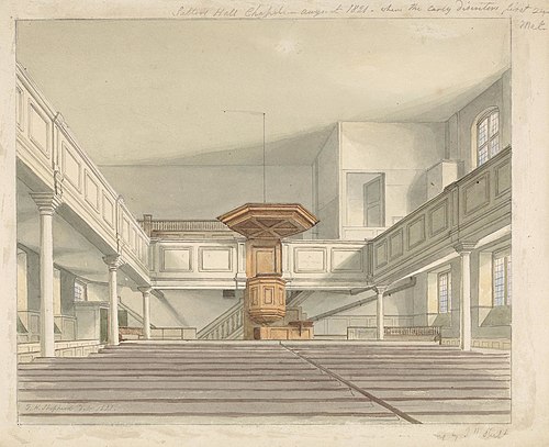 Interior of Salters Hall Meeting, 1821, Thomas H. Shepherd