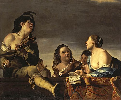 Merry Society with a Violinist, 1640, Jan Gerritsz van Bronkhorst