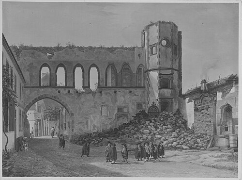Der Rathof in Speyer von Süden, 1790, Franz Stöber