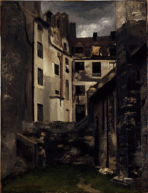 Ancien Hôtel-Dieu, cour de Saint-Julien-le-Pauvre, 1882, Charles Alexis Apoil