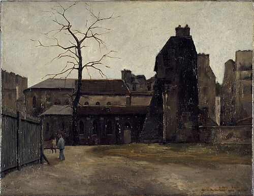 Ancien Hôtel-Dieu, cour du bureau central, 1882, Charles Alexis Apoil