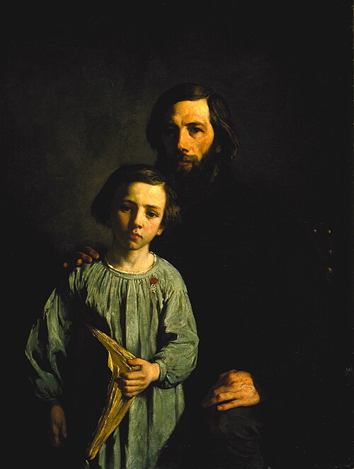 Portrait of an Artist and his Son, 1854, Charles Alexis Apoil