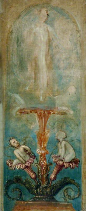 Arabesque Decoration with a Female Figure (sketch), , Thomas Stothard