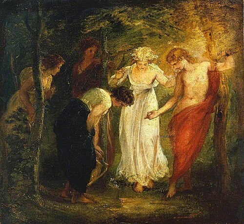 Nymphs Discover the Narcissus, 1793, Thomas Stothard