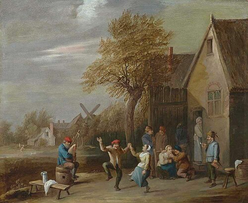 Rural feast in front of an inn, 1650, Thomas van Apshoven