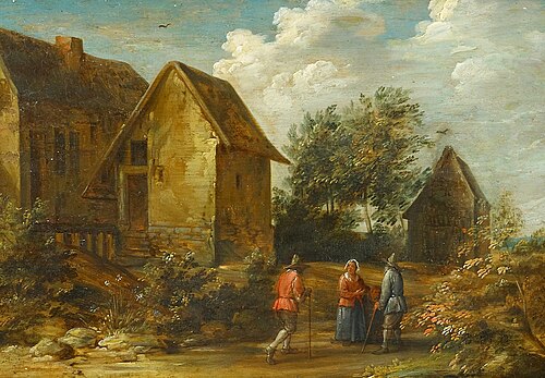 Village landscape with peasants, 1650, Thomas van Apshoven
