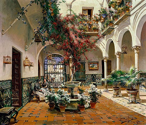 Interior Courtyard, Seville, 1920, Manuel García y Rodríguez