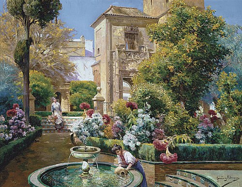 The Gardens of Alcázar, Seville, 1920, Manuel García y Rodríguez
