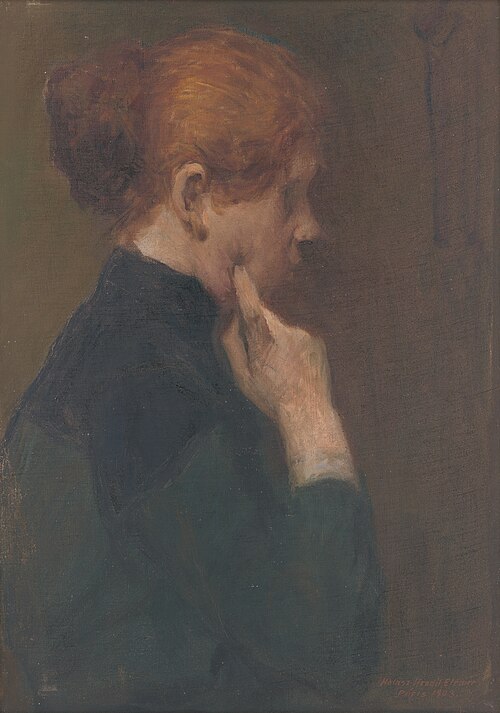 Štúdia zamysleného dievčaťa, 1903, Elemír Halász-Hradil