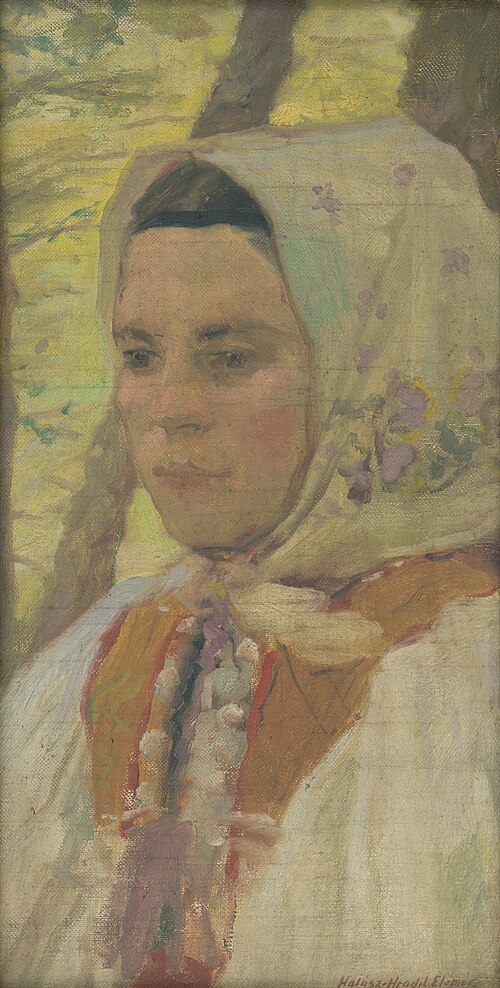 Hlava sedliackeho dievčaťa, 1895, Elemír Halász-Hradil