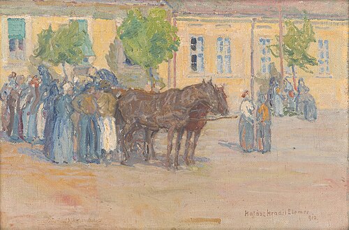 Na trhu, 1910, Elemír Halász-Hradil