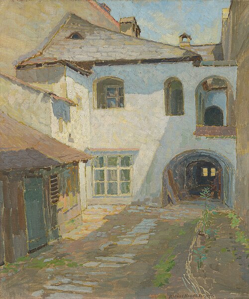 Vnútro dvora, 1927, Elemír Halász-Hradil