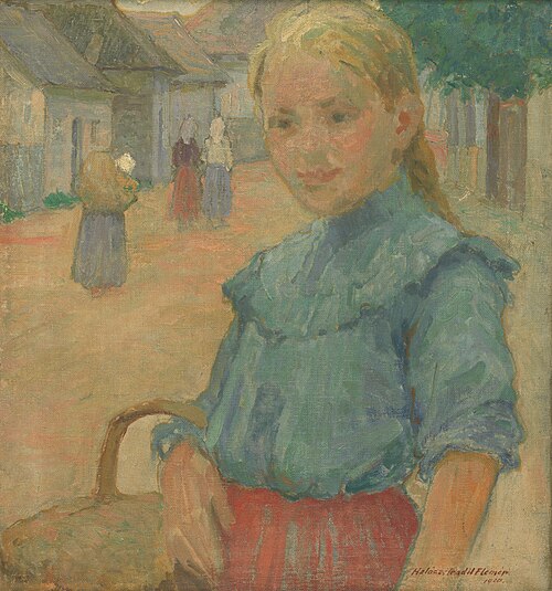 Dievčatko s košíkom, 1920, Elemír Halász-Hradil