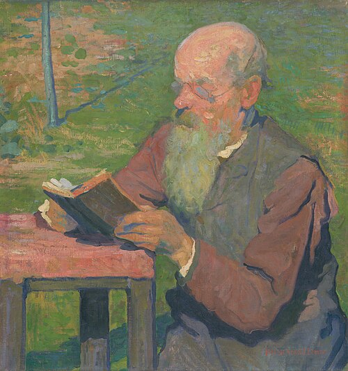 Čítajúci starec, 1906, Elemír Halász-Hradil