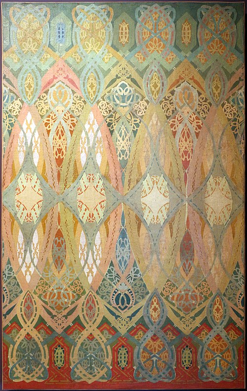Fragment de la décoration peinte de la salle centrale du Stock Exchange de Chicago, 1893, Louis Sullivan