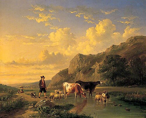 Shepherd with Animals, , Louis-Pierre Verwee