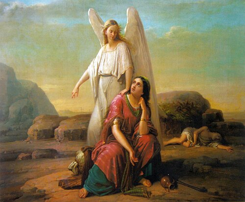 Hagar dans le désert, 1870, Gheorghe Tattarescu