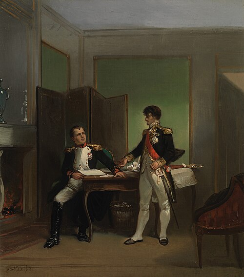 Anno 1809. Lodewijk Napoleon defends Holland's independence against Napoleon, 1863, Herman Frederik Carel ten Kate