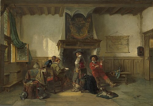Soldiers in a Guardsroom, 1865, Herman Frederik Carel ten Kate