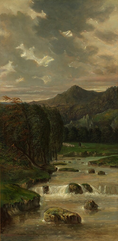 Paisaje con río, 1891, Ceferino Araujo