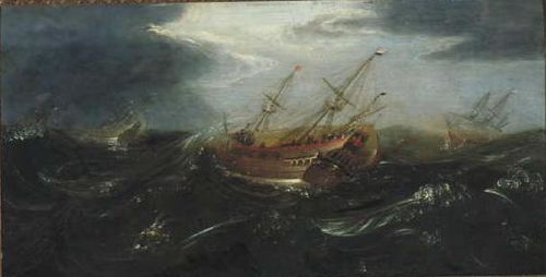 Bateaux dans une tempête, 1610, Aart van Antum