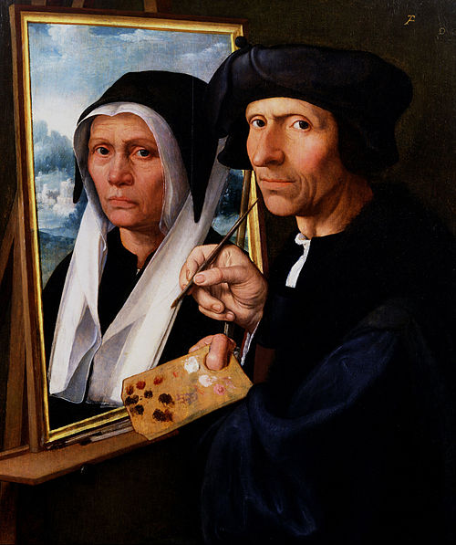 Jacob Cornelisz Painting a Portrait of His Wife, 1540, Dirck Jacobsz
