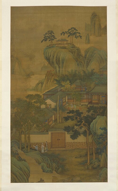 沈源山水楼阁图轴, , Shen Yuan