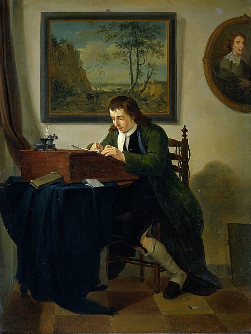 A Man Writing at his Desk, 1784, Jan Ekels