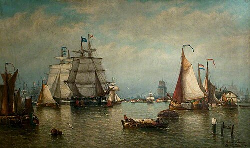 Rotterdam Harbour, The Netherlands, 1876, Auguste Musin