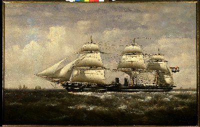Het schroefstoomschip eerste klasse 'Koningin Emma der Nederlanden', 1880, François Carlebur