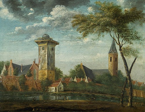 The Smeetoren, Bartholomeusgasthuis, and Geertekerk in Utrecht, 1822, L.B. Backer