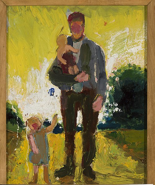 Man with children, 1916, Zygmunt Waliszewski