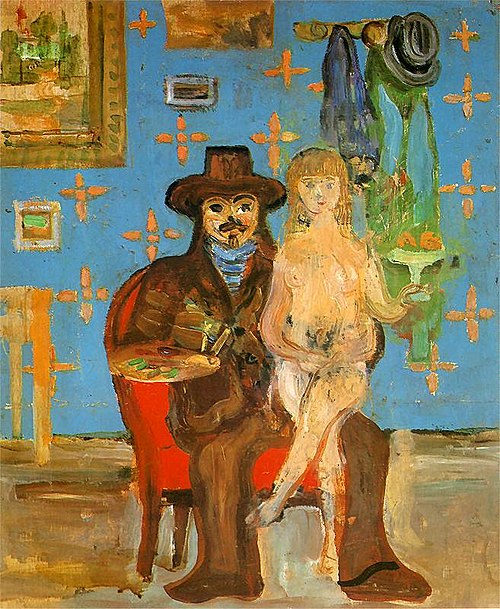 Artist with a model, 1930, Zygmunt Waliszewski