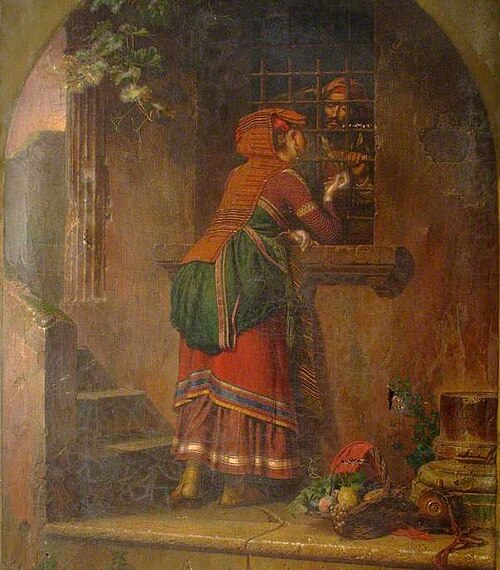 Lady Visiting a Man in a Cell, , Johan Philip Koelman