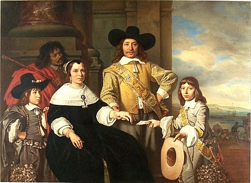 Family portrait of Rijcklof van Goens and Jacomine Bartolomeusdr. Rosegaard, their children Rijcklof, 1858, Johan Philip Koelman