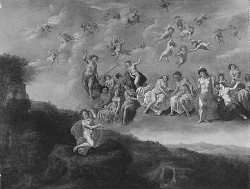 Gods Meeting at the Clouds, 1650, Nicolaes jacobsz. Tol