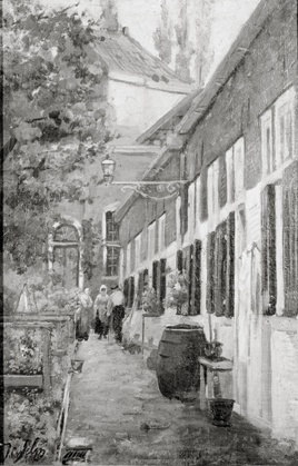 The Courtyard of the La Cambre Mary of Pallaes in Utrecht, 1890, Jacques Corneille van Selm