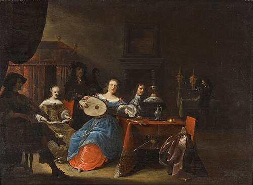 An Elegant Company Making Music In An Interior, , Antonie Palamedesz