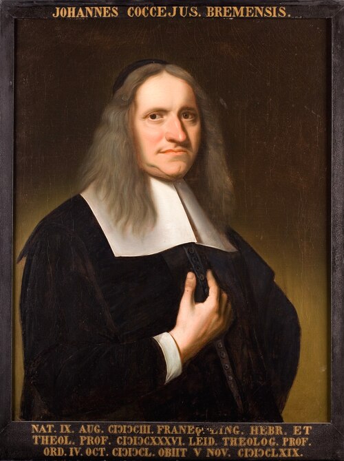 Portret van Johannes Coccejus, hoogleraar Godgeleerdheid te Leiden, 1601, Antonie Palamedesz