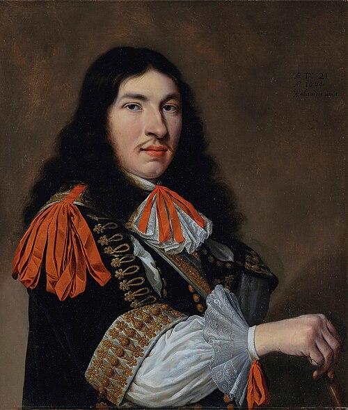 Portrait of a richly dressed young man, half-length, 1664, Antonie Palamedesz