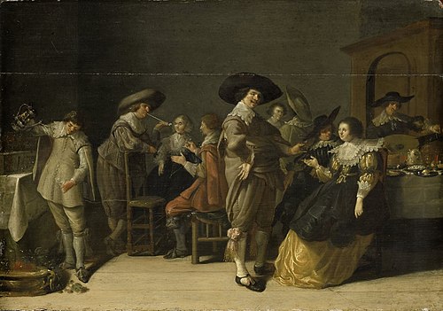 Distinguished company in a room, 1630, Antonie Palamedesz